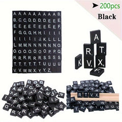Red Alphabet Coasters & Scrabble Crossword Game, Holiday Decoration