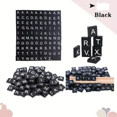 Red Alphabet Coasters & Scrabble Crossword Game, Holiday Decoration