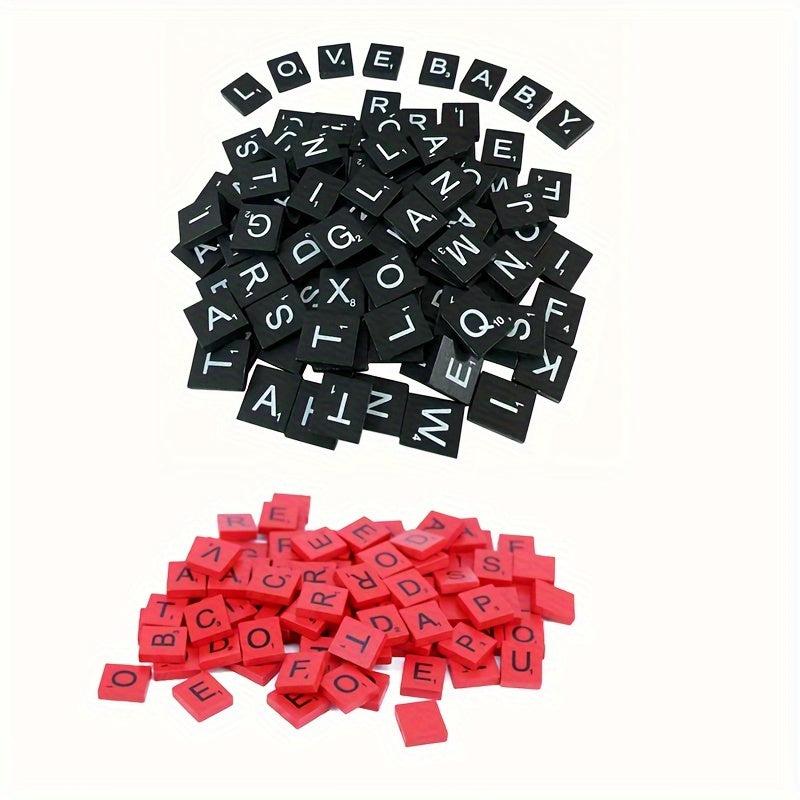 Red Alphabet Coasters & Scrabble Crossword Game, Holiday Decoration