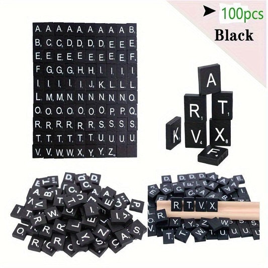 Red Alphabet Coasters & Scrabble Crossword Game, Holiday Decoration