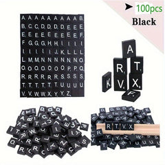 Red Alphabet Coasters & Scrabble Crossword Game, Holiday Decoration