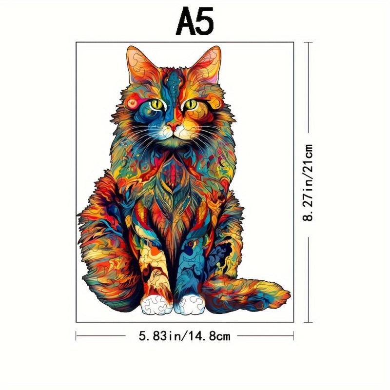 Colorful Cat Puzzle Magical Toy Animal Shape Wooden Puzzle