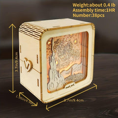 Starry Sky 3D Wooden Puzzle Kit Desk Decor for Adults & Kids 14+