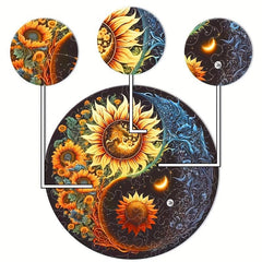 Sunflower Sun Moon Tai Chi YinYang Wooden Puzzle