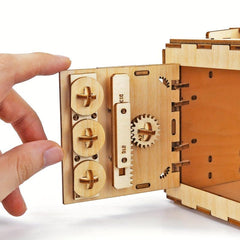 3D Wooden Jigsaw Puzzle Interlocking Code Box Crafts