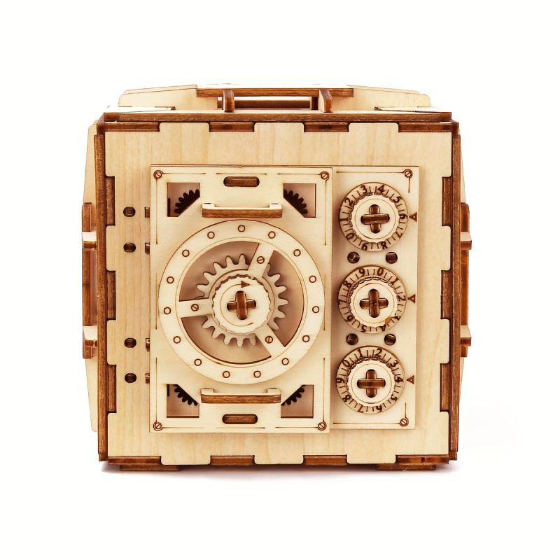 3D Wooden Jigsaw Puzzle Interlocking Code Box Crafts