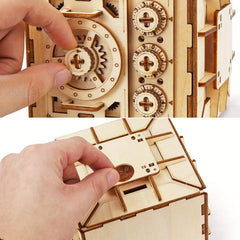 3D Wooden Jigsaw Puzzle Interlocking Code Box Crafts