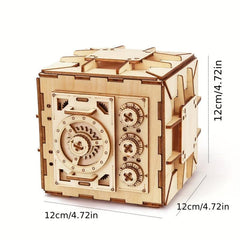 3D Wooden Jigsaw Puzzle Interlocking Code Box Crafts
