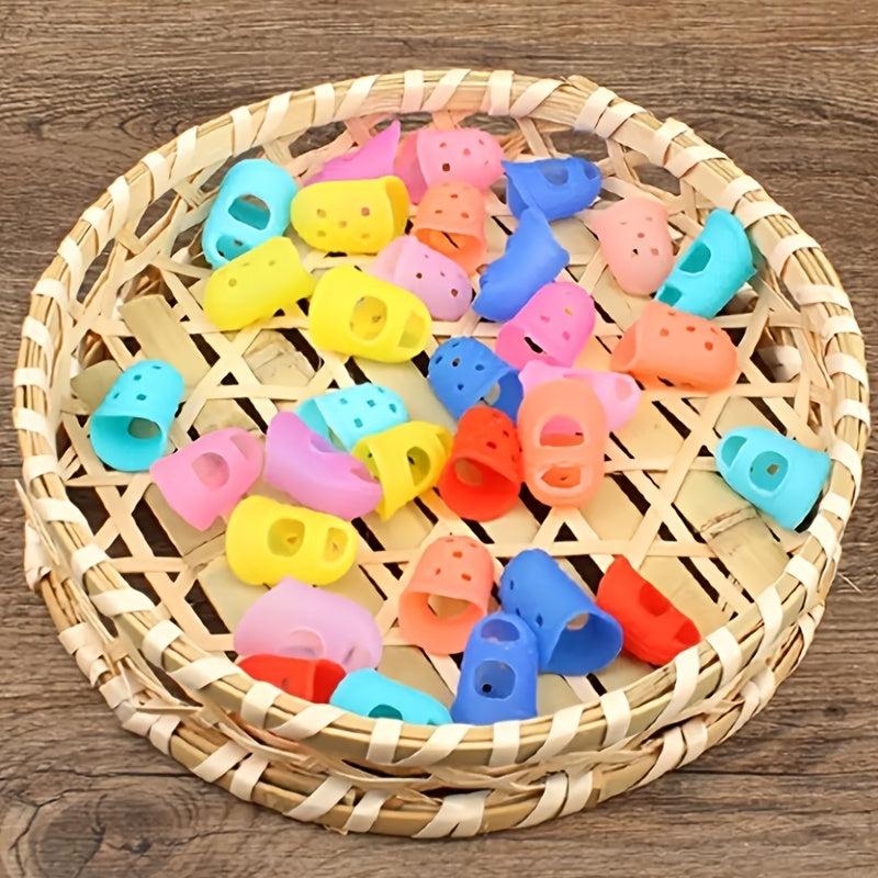 15pcs Silicone Finger Thimbles Sleeve Anti-scald Guitar Finger Protection
