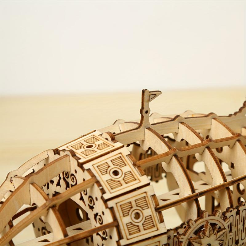3D Wooden Puzzle Toy Flying Boat DIY Model Ornaments Christmas Decor