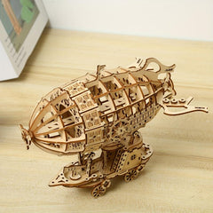 3D Wooden Puzzle Toy Flying Boat DIY Model Ornaments Christmas Decor