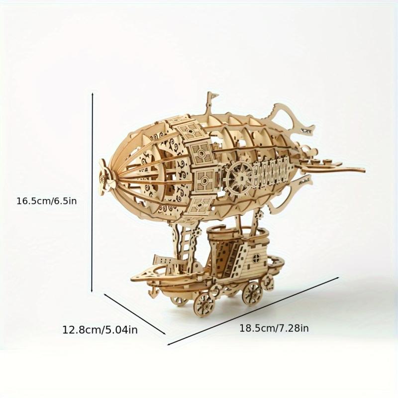 3D Wooden Puzzle Toy Flying Boat DIY Model Ornaments Christmas Decor