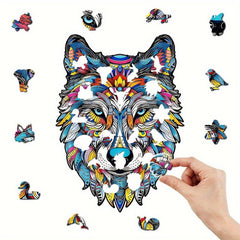 Wooden Puzzle Wolf King Gift Unique Christmas Gift Adult Stress Reduction