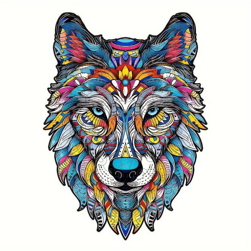Wooden Puzzle Wolf King Gift Unique Christmas Gift Adult Stress Reduction
