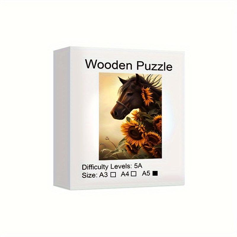 Wooden Puzzle Horse High Difficulty For Adults Unique Animal Shape