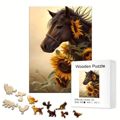Wooden Puzzle Horse High Difficulty For Adults Unique Animal Shape