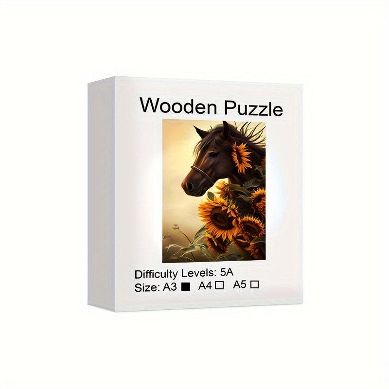 Wooden Puzzle Horse High Difficulty For Adults Unique Animal Shape