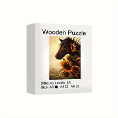 Wooden Puzzle Horse High Difficulty For Adults Unique Animal Shape