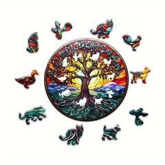 Wooden Puzzle Tree Of Life High Puzzle Unique Shapes Gift For Adults
