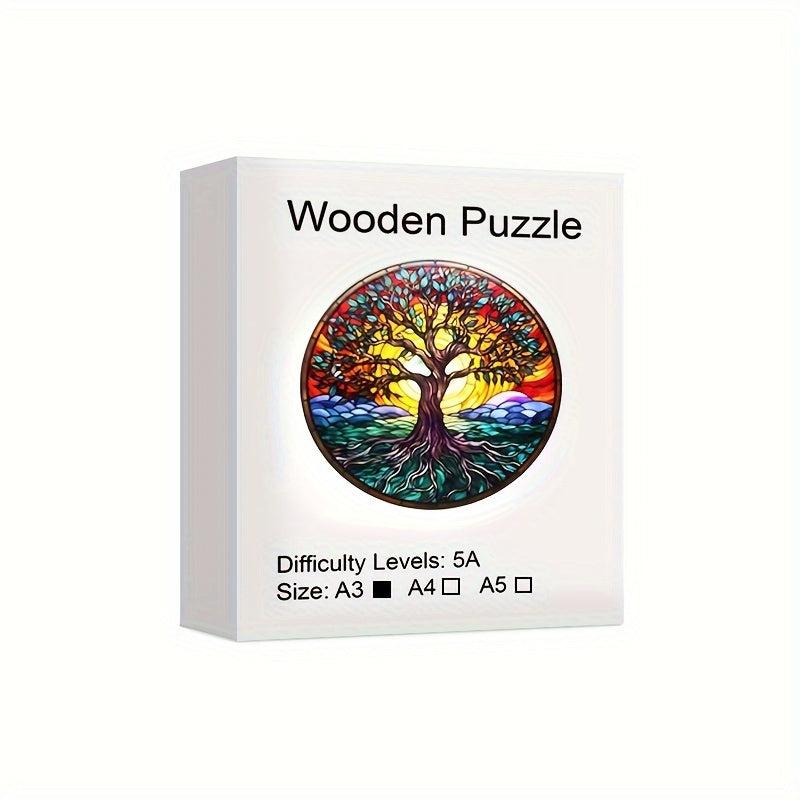 Wooden Puzzle Tree Of Life High Puzzle Unique Shapes Gift For Adults