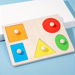 Wooden Peg Puzzle for Kids - Shape Matching & Recognition Montessori Toy