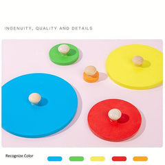 Wooden Peg Puzzle for Kids - Shape Matching & Recognition Montessori Toy