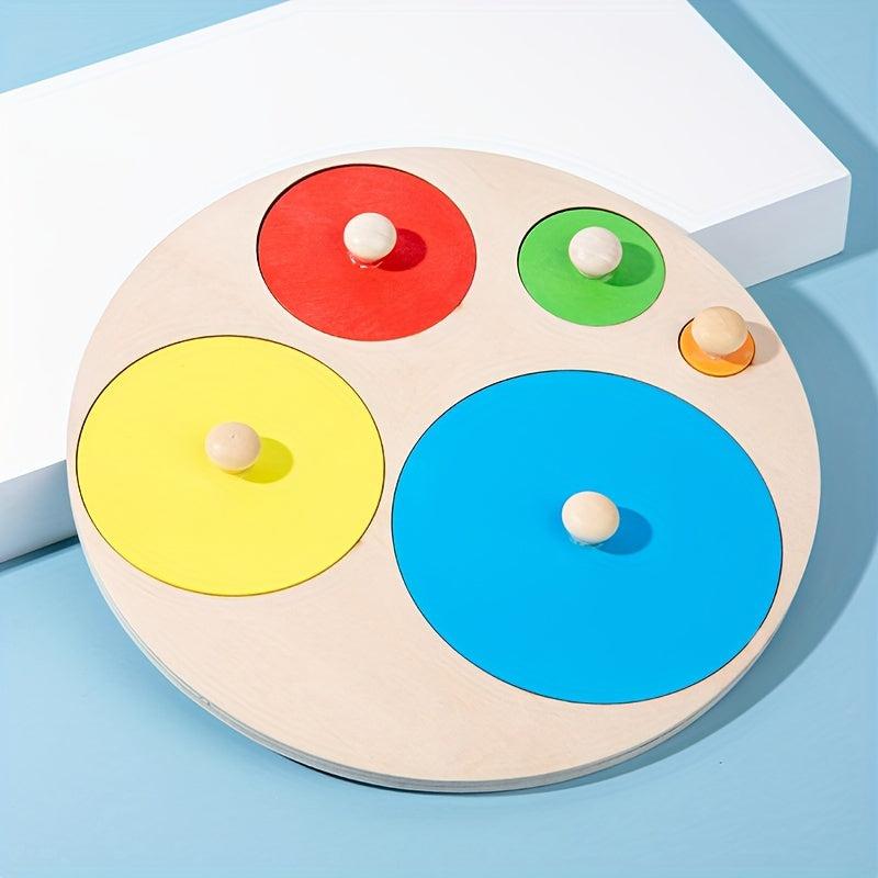 Wooden Peg Puzzle for Kids - Shape Matching & Recognition Montessori Toy