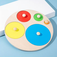Wooden Peg Puzzle for Kids - Shape Matching & Recognition Montessori Toy