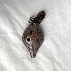 Small Leaf Pottery Flute 6 Holes Random Leaf Pottery Flute