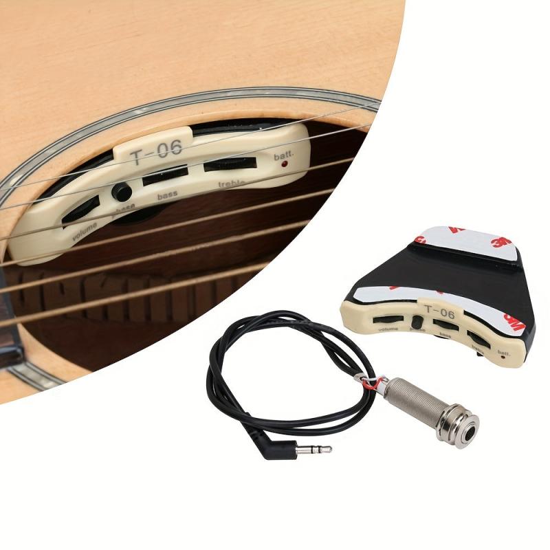 Soundhole Acoustic Guitar Pickups Bass Middle Volume Phase Control Equalizer
