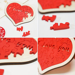 Love Wooden Puzzle Game Wedding DIY Room Living Decoration