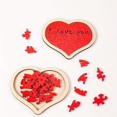 Love Wooden Puzzle Game Wedding DIY Room Living Decoration