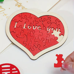 Love Wooden Puzzle Game Wedding DIY Room Living Decoration