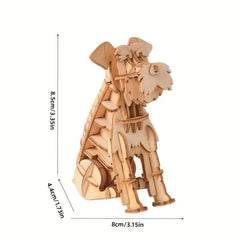 3D Wooden Puzzle Animal Assembly Kit Dog Model Ornament