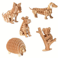 3D Wooden Puzzle Animal Assembly Kit Dog Model Ornament