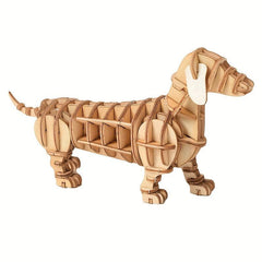 3D Wooden Puzzle Animal Assembly Kit Dog Model Ornament