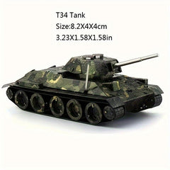 3D Metal Jigsaw Puzzle T34 Tank Model Educational Christmas Gift