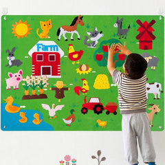 Farm Animals Felt Story Board Set 38Pcs Preschool Learning
