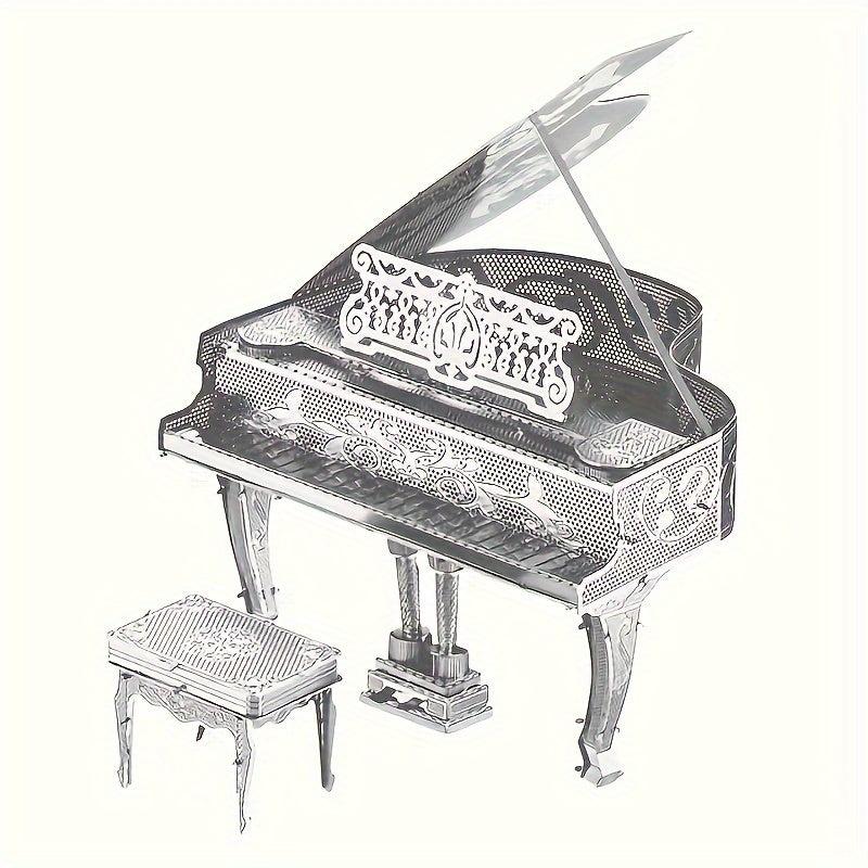 DIY Metal Toy Piano Model 3D Puzzle Musical Instrument Hand Model