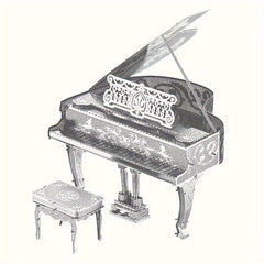 DIY Metal Toy Piano Model 3D Puzzle Musical Instrument Hand Model