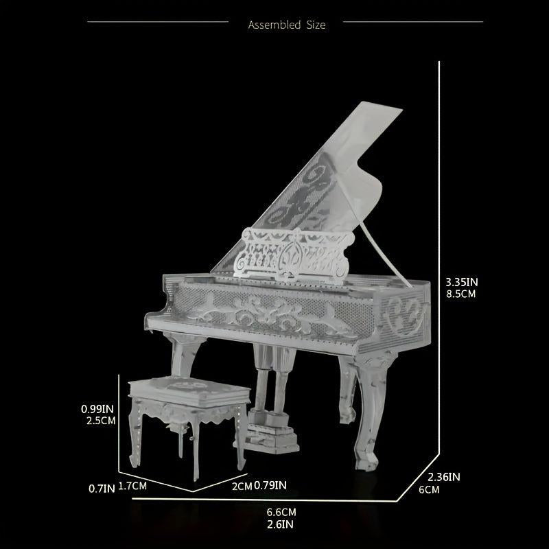 DIY Metal Toy Piano Model 3D Puzzle Musical Instrument Hand Model
