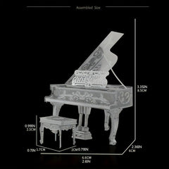 DIY Metal Toy Piano Model 3D Puzzle Musical Instrument Hand Model