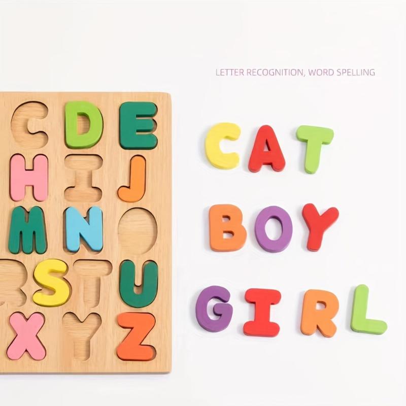 Wooden Alphabet Puzzle Matching Toy for Toddlers