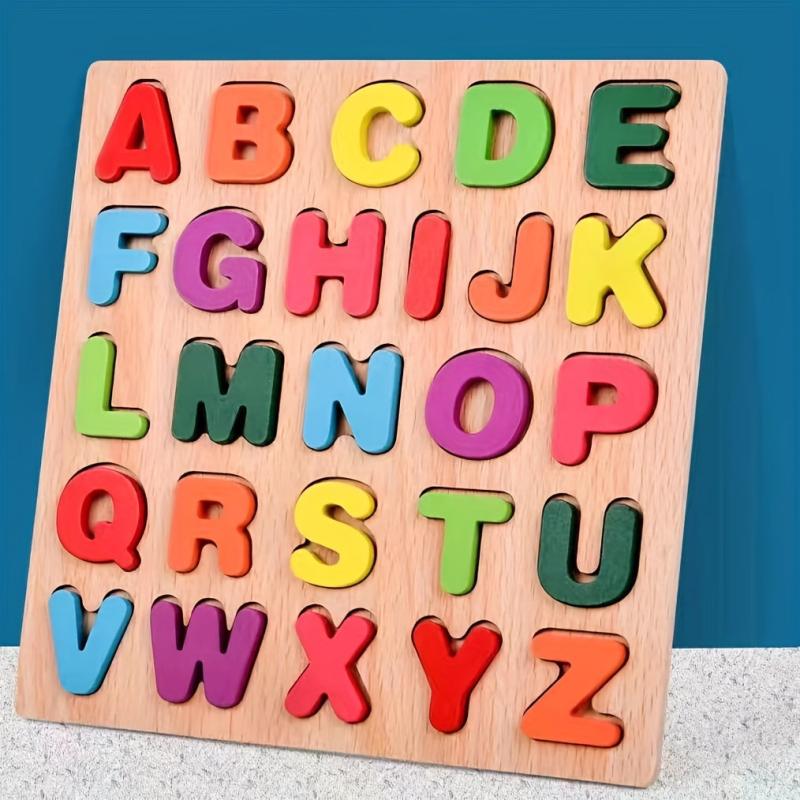 Wooden Alphabet Puzzle Matching Toy for Toddlers