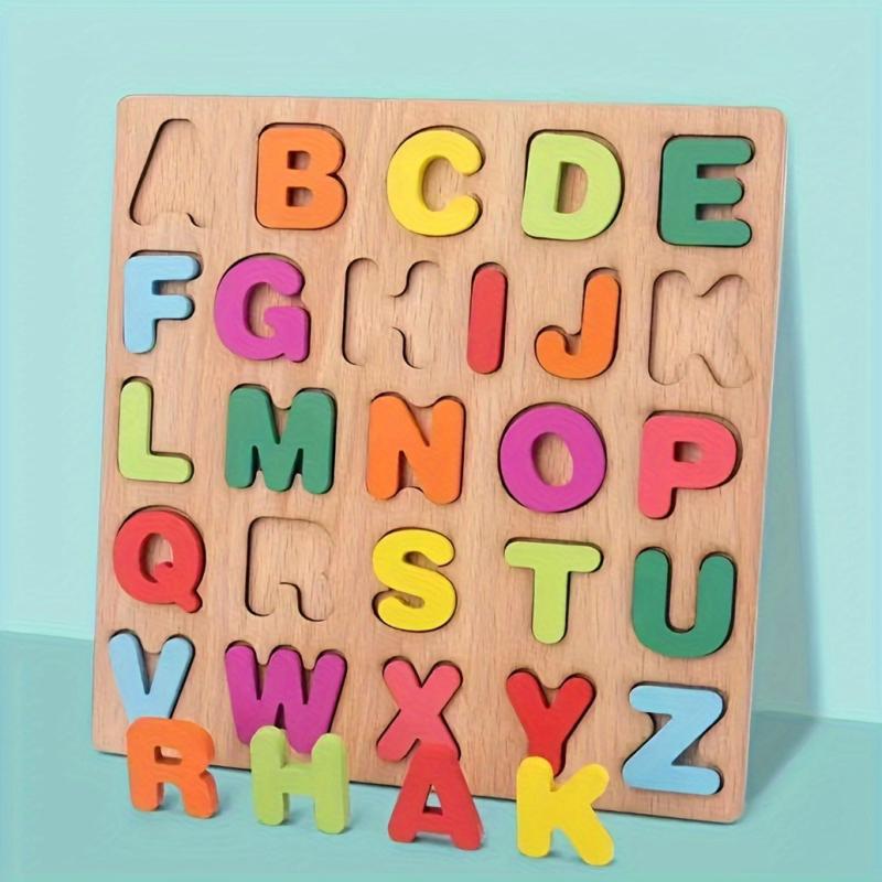 Wooden Alphabet Puzzle Matching Toy for Toddlers