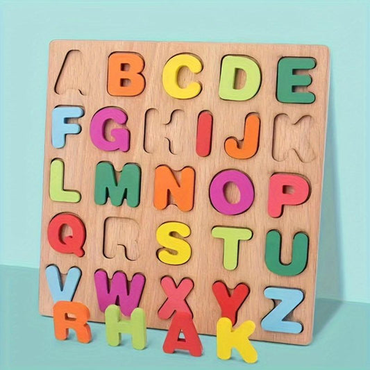Wooden Alphabet Puzzle Matching Toy for Toddlers