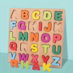 Wooden Alphabet Puzzle Matching Toy for Toddlers