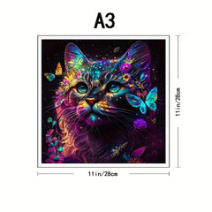Colorful Cat & Butterfly Puzzle Magic Toy Irregular Shape Wooden Brain Teaser