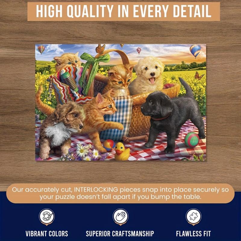 Animal Wooden Puzzles Dog And Cat Wooden Puzzle Unique Shape Advanced Puzzle