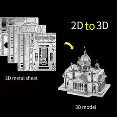 Metal Glue 3D DIY Puzzle Kiev Cathedral Model Toy